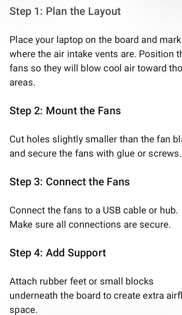 How to make laptop cooling pad