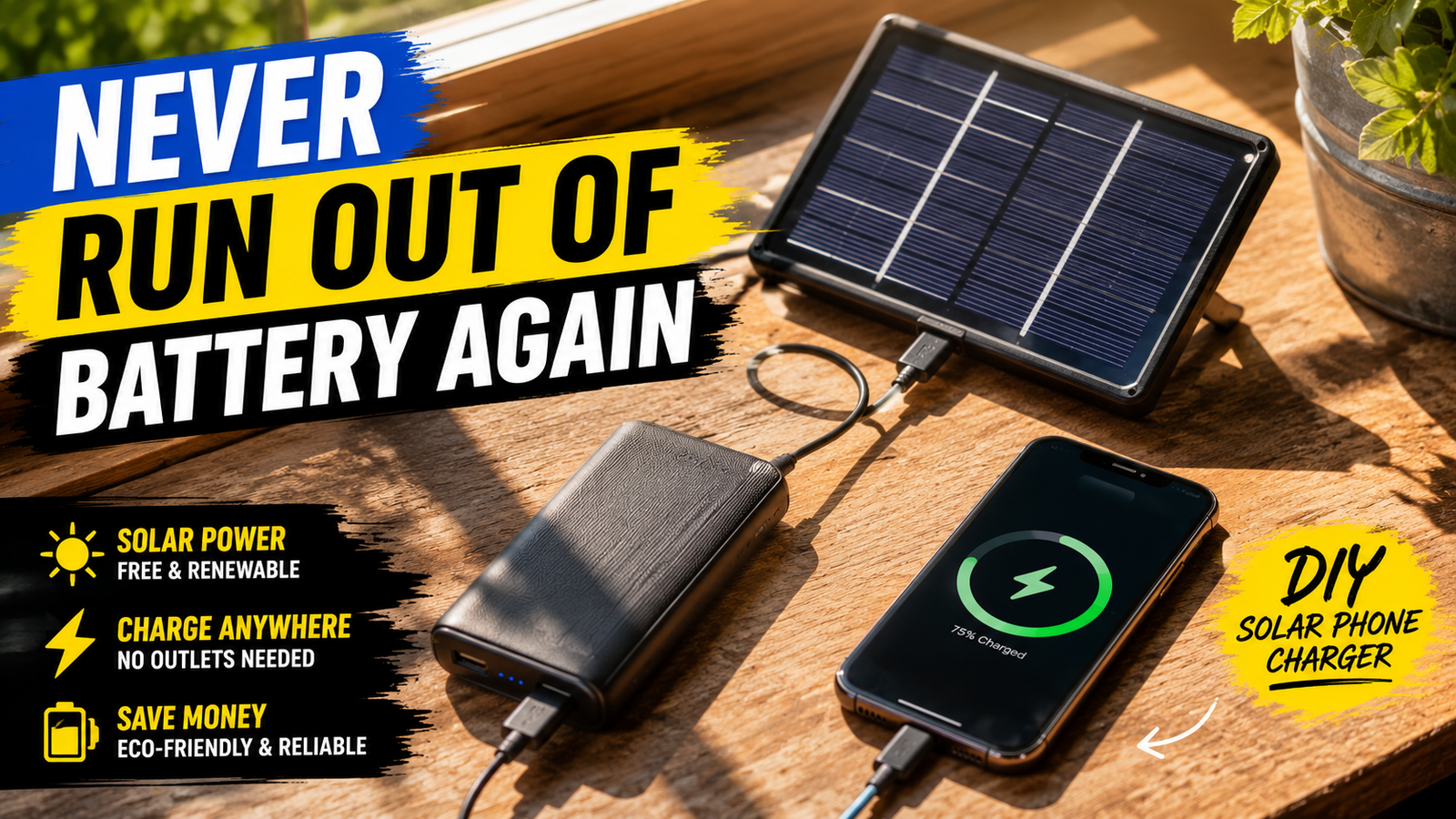 DIY Solar Phone Charger: Never Run Out of Battery During a Power Cut Again